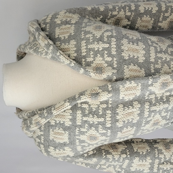 Moncler Belted Open Cardigan with Hood Gray/Cream Size XSmall - Picture 6 of 13